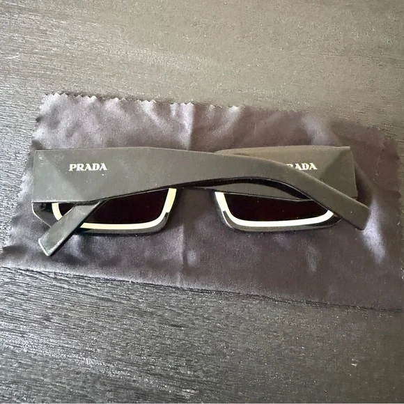 Prada Women’s Black Rectangular Sunglasses - Picture 11 of 11